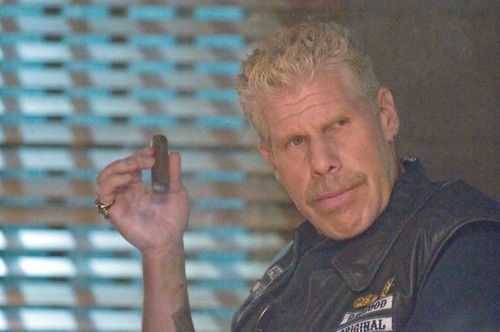 Clay asking preferred method of tattoo removal on 'The Sons of Anarchy'